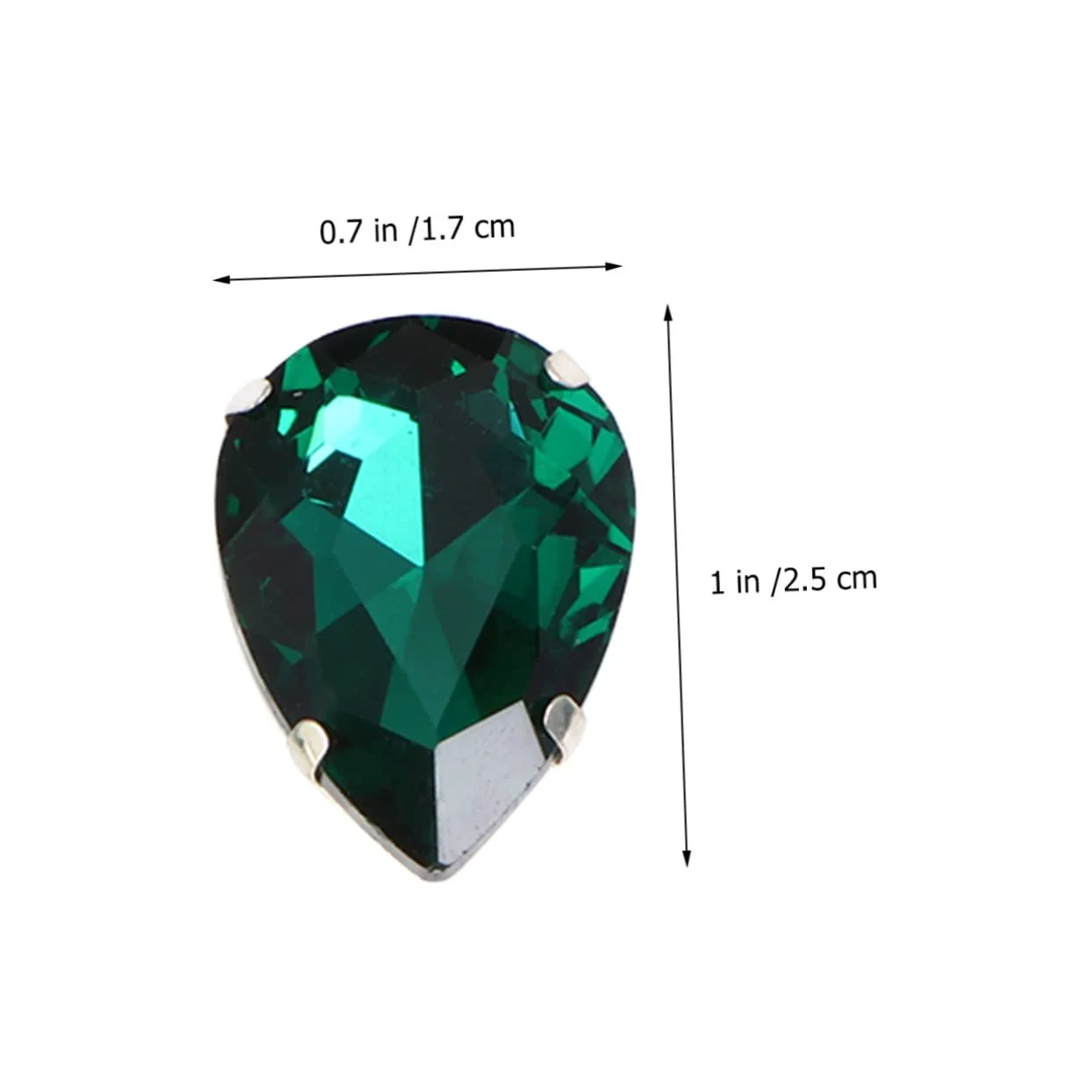 Кристаллы Lurrose, 50 шт, Блестящие, Искусственные, Зеленые, в форме слезы, фото №2