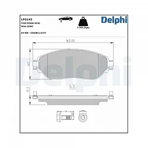 Комплект тормозных колодок, дисковый тормоз DELPHI LP3143 для FIAT NISSAN OPEL RENAULT - Фото 1