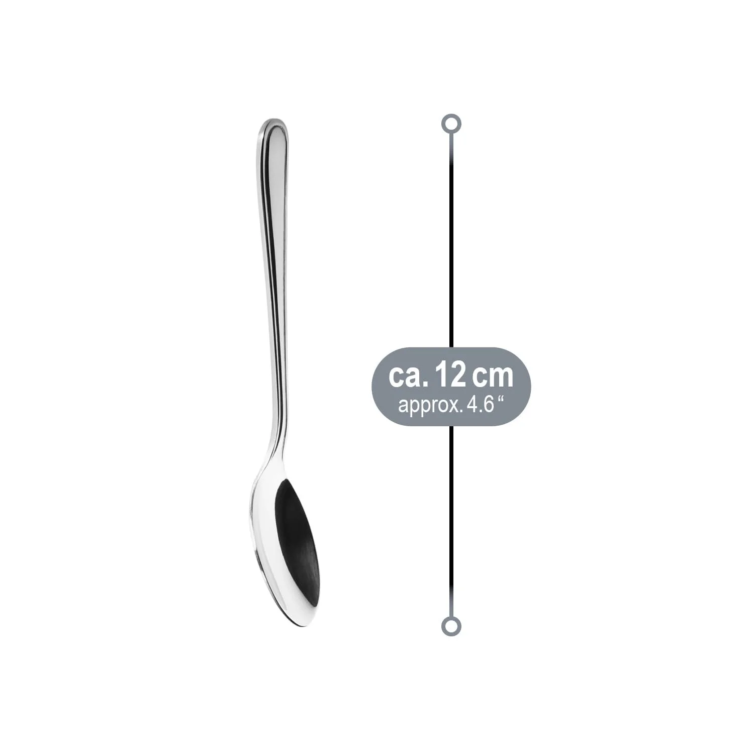 Ложка для еспресо COM-FOUR Нержавіюча сталь, 12 см, сріблястий колір (12 штук), фото №7
