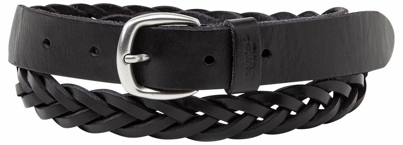 Ремень Levi's Женский плетеный, Regular Black, One Size, черный, фото №1