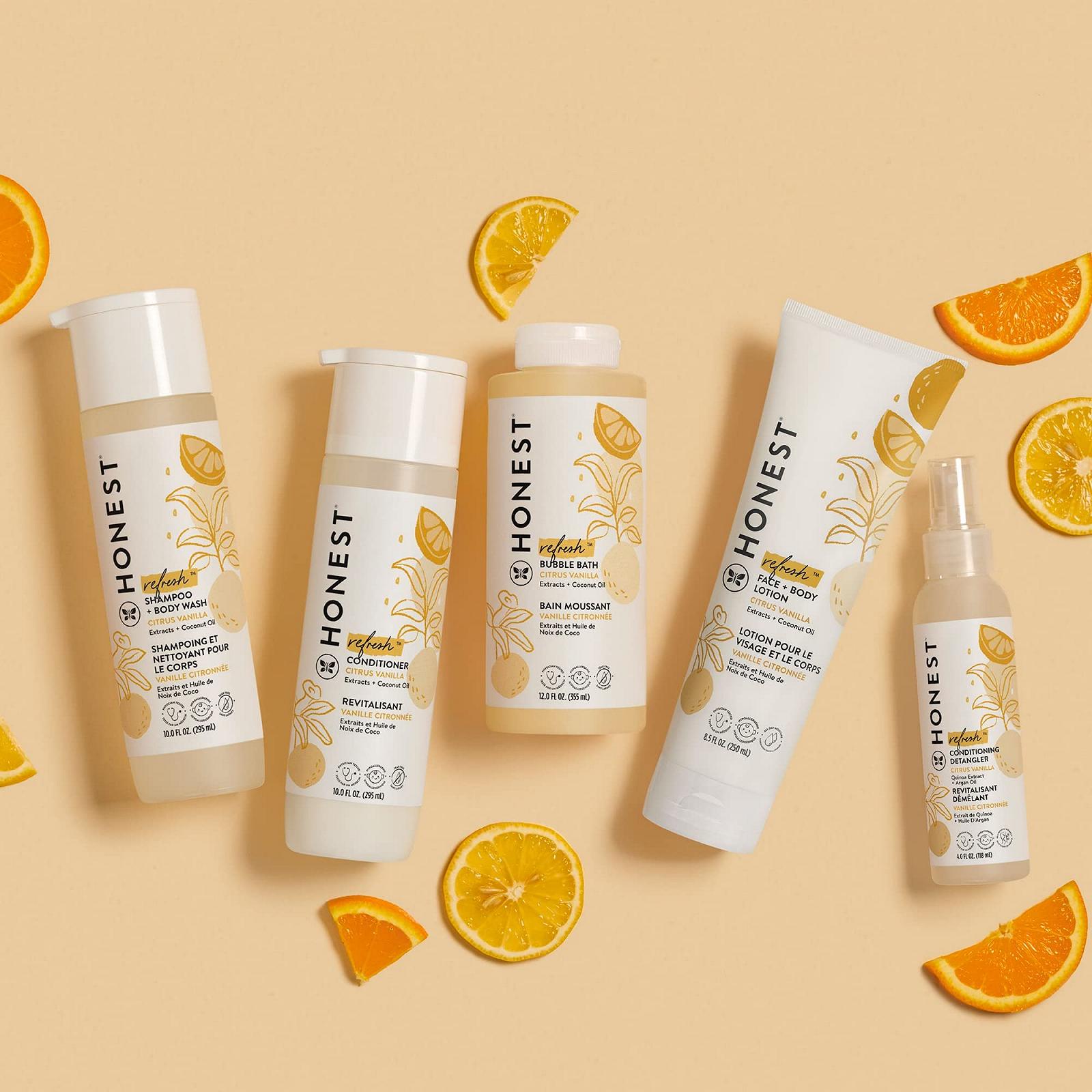 Шампунь та гель для миття тіла Honest Perfectly Gentle Солодкий апельсин та ваніль 10 унцій (295 мл), фото №3 Шампунь та гель для миття тіла Honest Perfectly Gentle Солодкий апельсин та ваніль 10 унцій (295 мл), фото №3