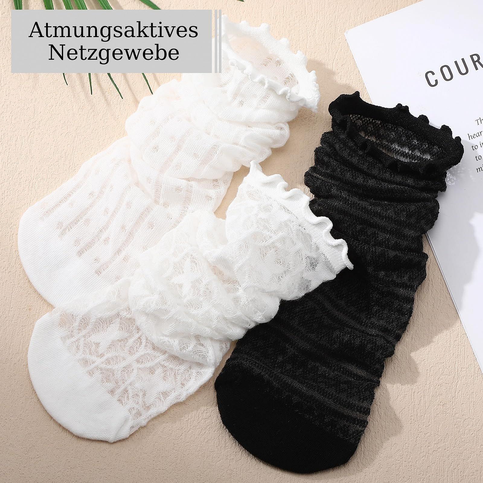 Носки с рюшами (8 пар) Черно-белые, 36-40, фото №2