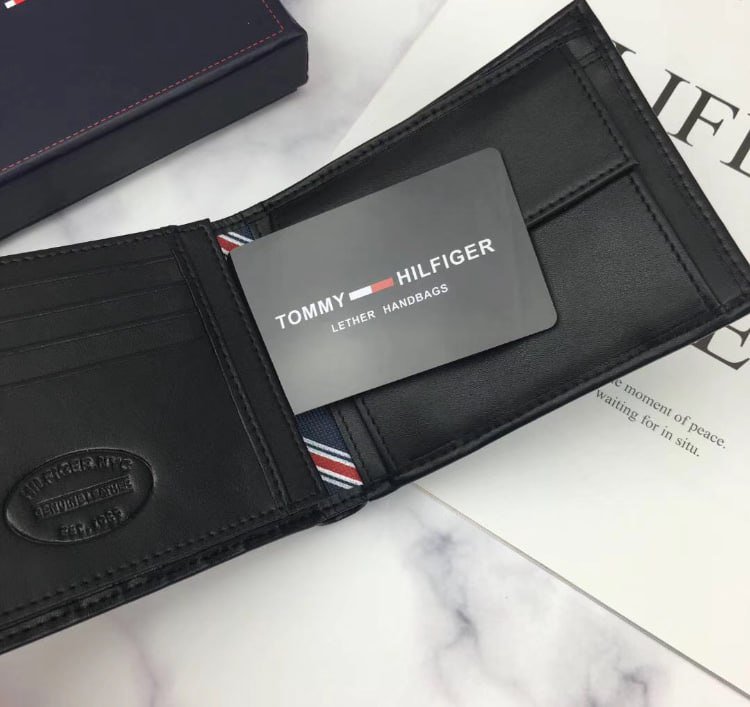 Чоловічий гаманець шкіряний чорний Tommy Hilfiger, фото №2