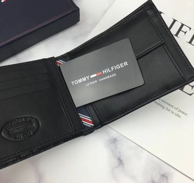 Чоловічий гаманець шкіряний чорний Tommy Hilfiger, фото №2