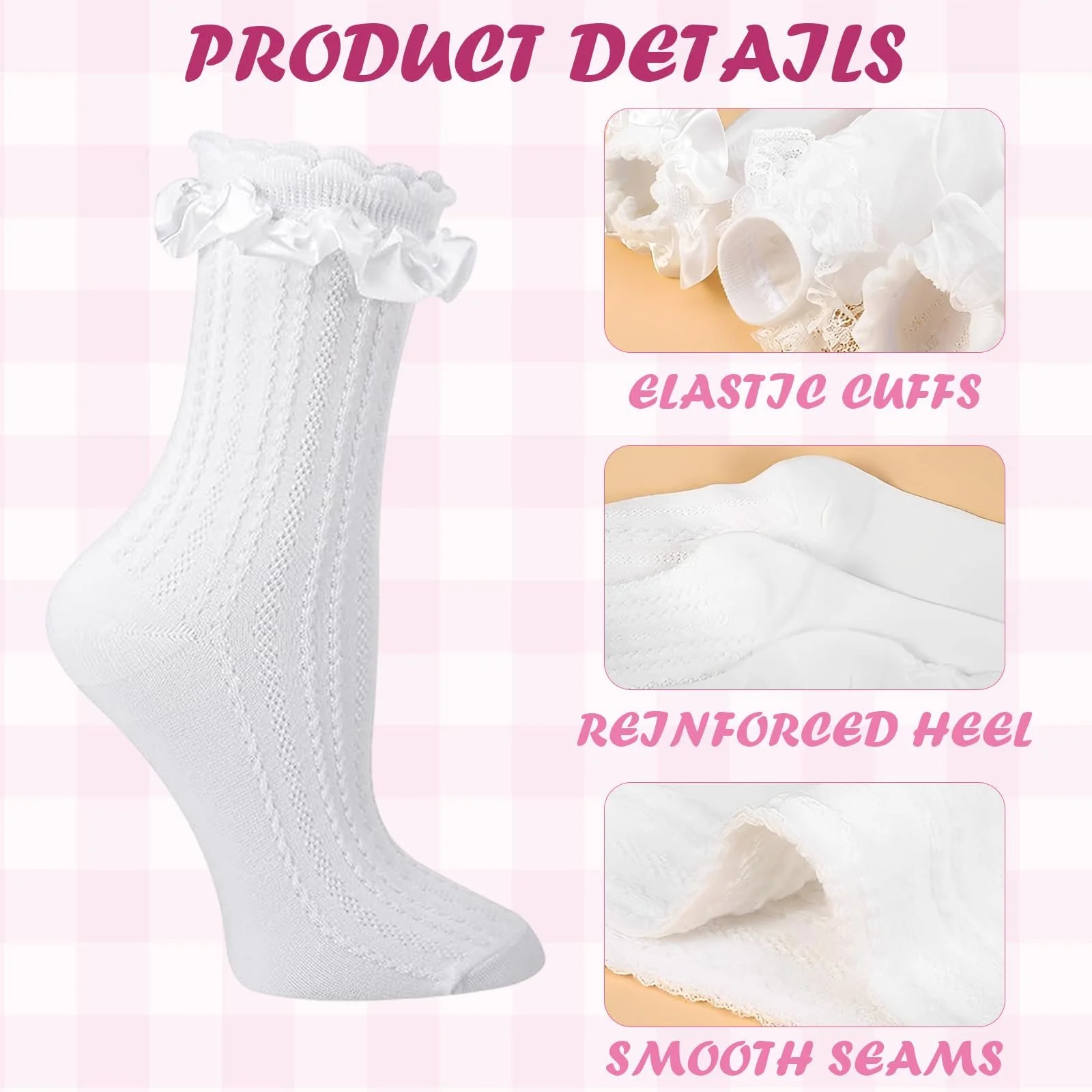 Шкарпетки з рюшами Білий, фото №3