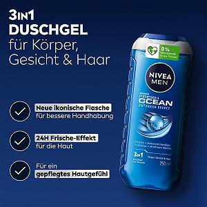 Гель для душа NIVEA MEN Fresh Ocean с морскими минералами 250 мл synthetic.ua - Фото 1