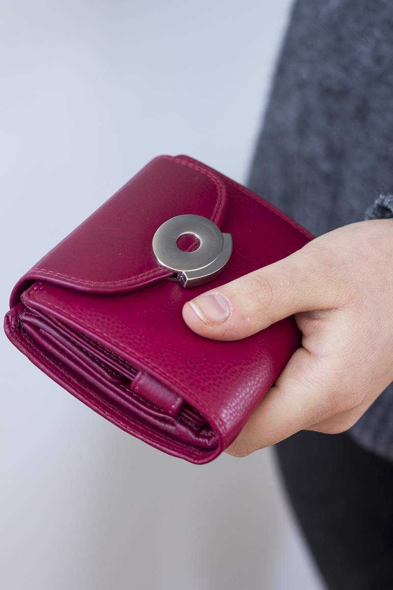 Кошелек LEAS Женский с RFID защитной пленкой Натуральная кожа Красный 13 x 10 x 3.5 см (Д x Ш x В), фото №6