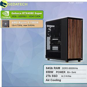 Станція Sedatech Workstation AMD Ryzen 9 7900X RTX4080 Super 64GB DDR5 2TB SSD M.2 без ОС synthetic.ua - Фото 1
