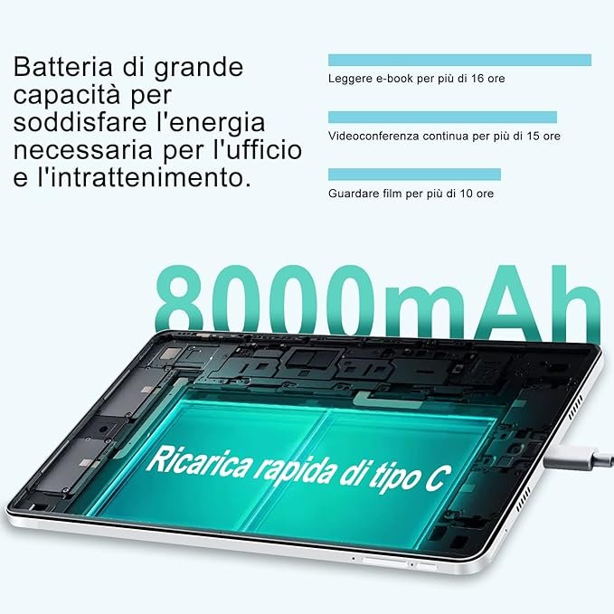 Планшет 10.1" Full HD YESTEL T10 4/64Gb 8 ядер Android 11 8000 mAh Сріблястий, фото №4