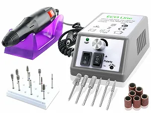 Электрический Набор для маникюра и педикюра с 10 алмазными фрезами для удаления мозолей и дизайна ногтей - Фото 1