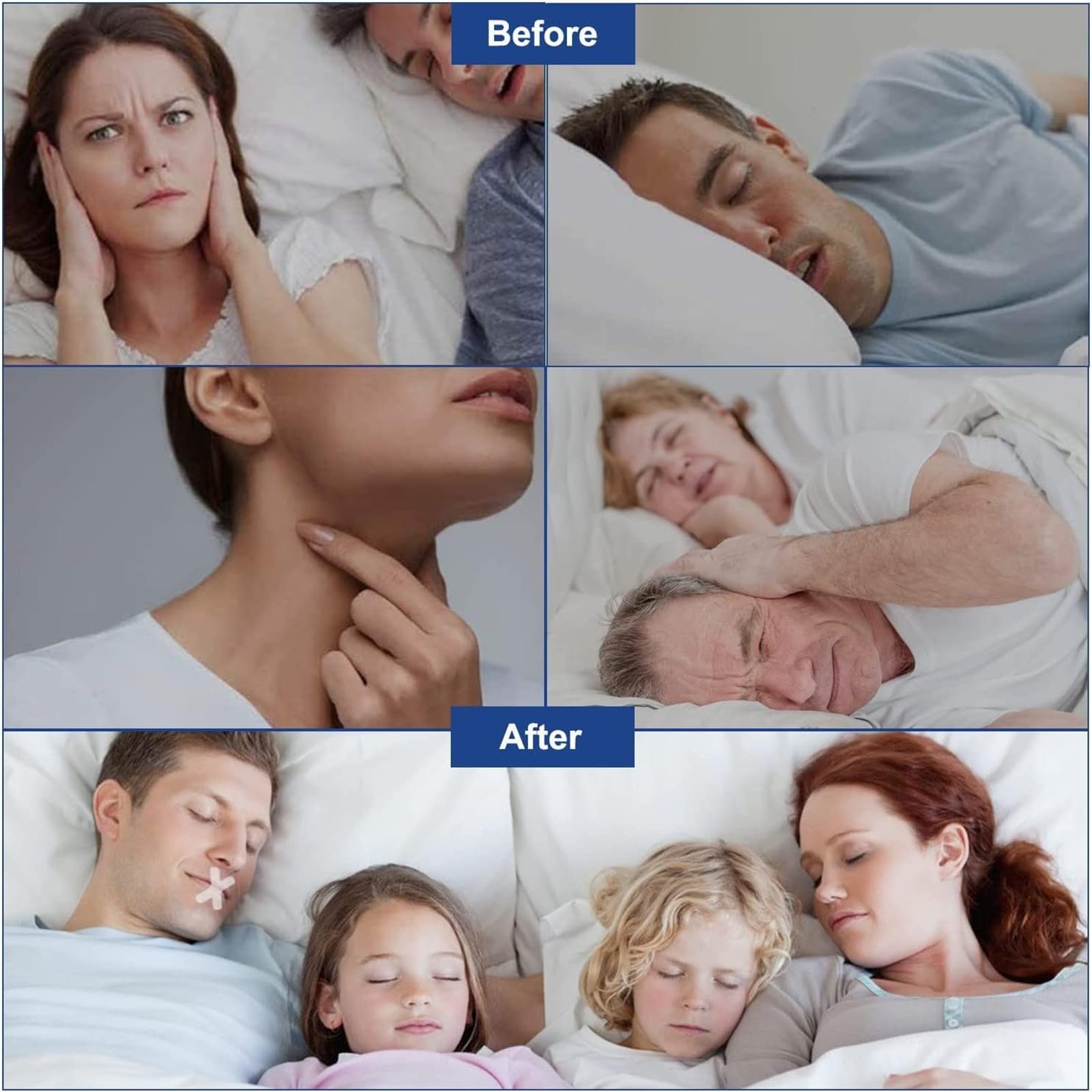 Пластирі для рота для спокійного сну H-подібної форми Breathable Mouth Tape, 60 штук (40 x 47 мм), фото №5