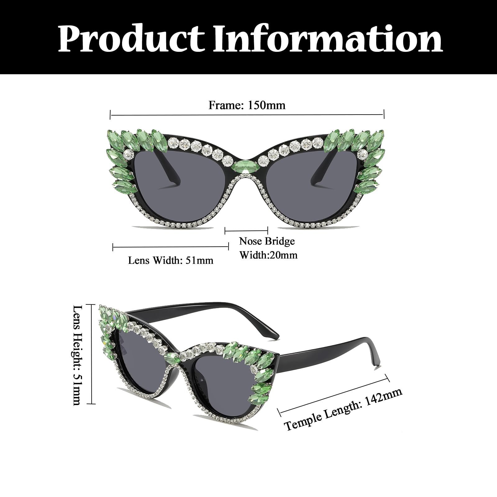 Окуляри Cat Eyes LJCZKA Вінтажні з фільтром синього світла з стразами Жіночі Ретро, фото №3