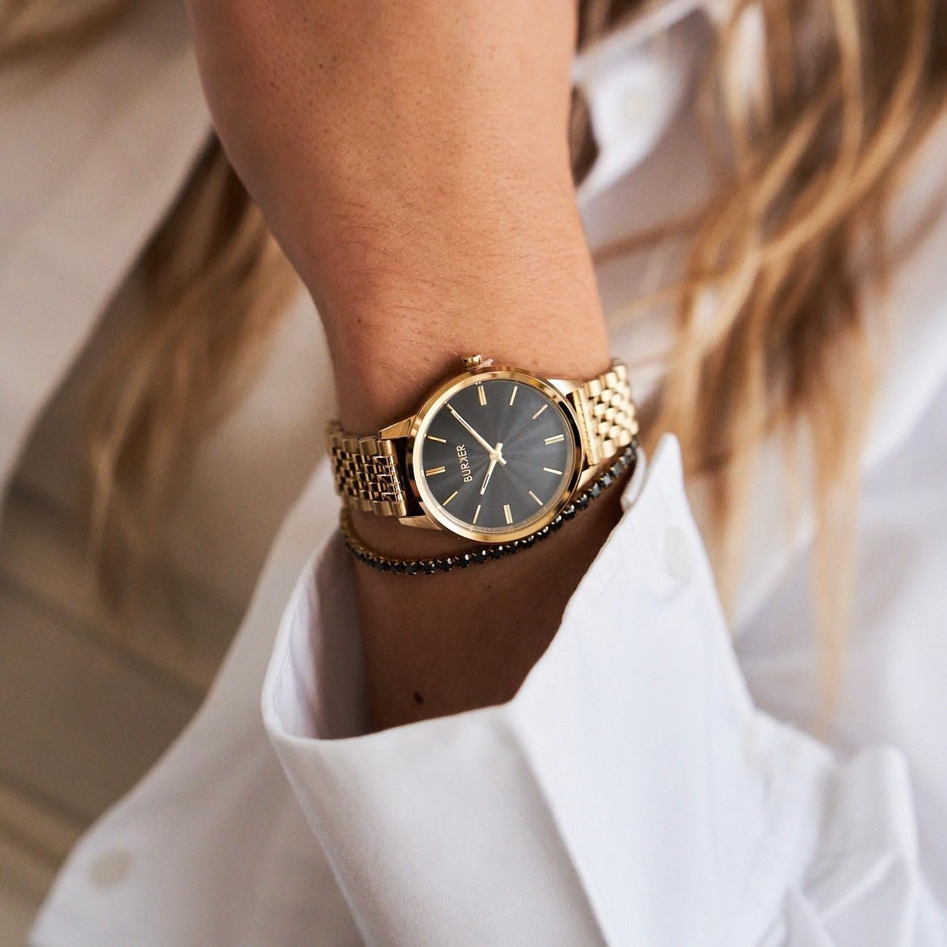 Жіночий годинник BURKER Emily Круглий Жіночий годинник Браслет з ланками Нержавіюча сталь Аналоговий Кварц 3 ATM Водонепроникний, фото №4