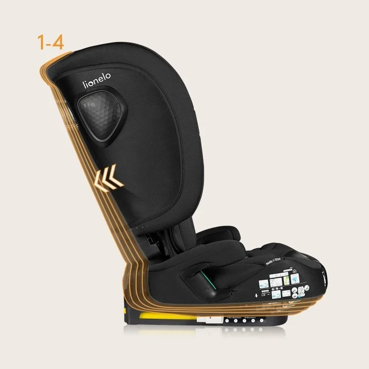 Автокрісло Lionelo Nelly / 76-150 см / ISOFIX / 9-36кг / Регулювання спинки / Чорне, фото №3