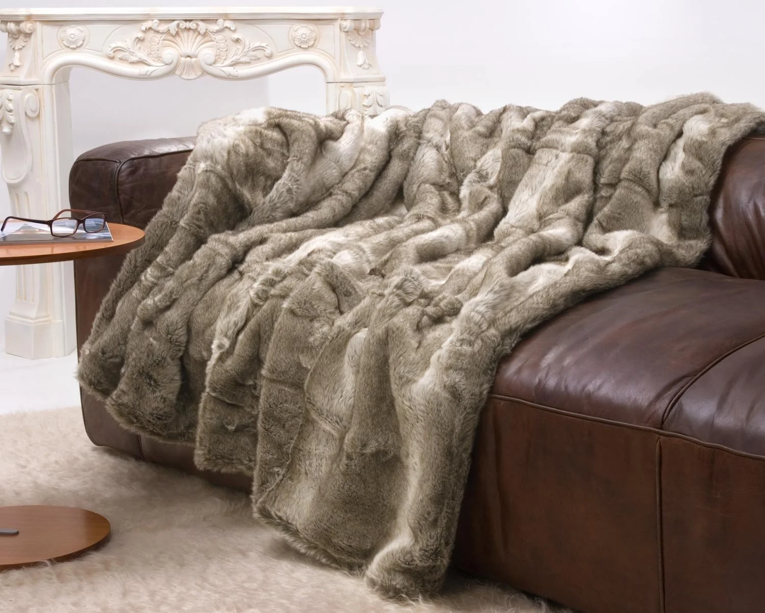 Одеяло Wohnen & Accessoires GmbH & Co. KG из искусственного меха Bear Grey and Beige Melange, 220 x 240 см, фото №1