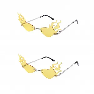 Солнцезащитные очки Пламенные PACKOVE, 2 шт, Красные, Желтые - Фото 1