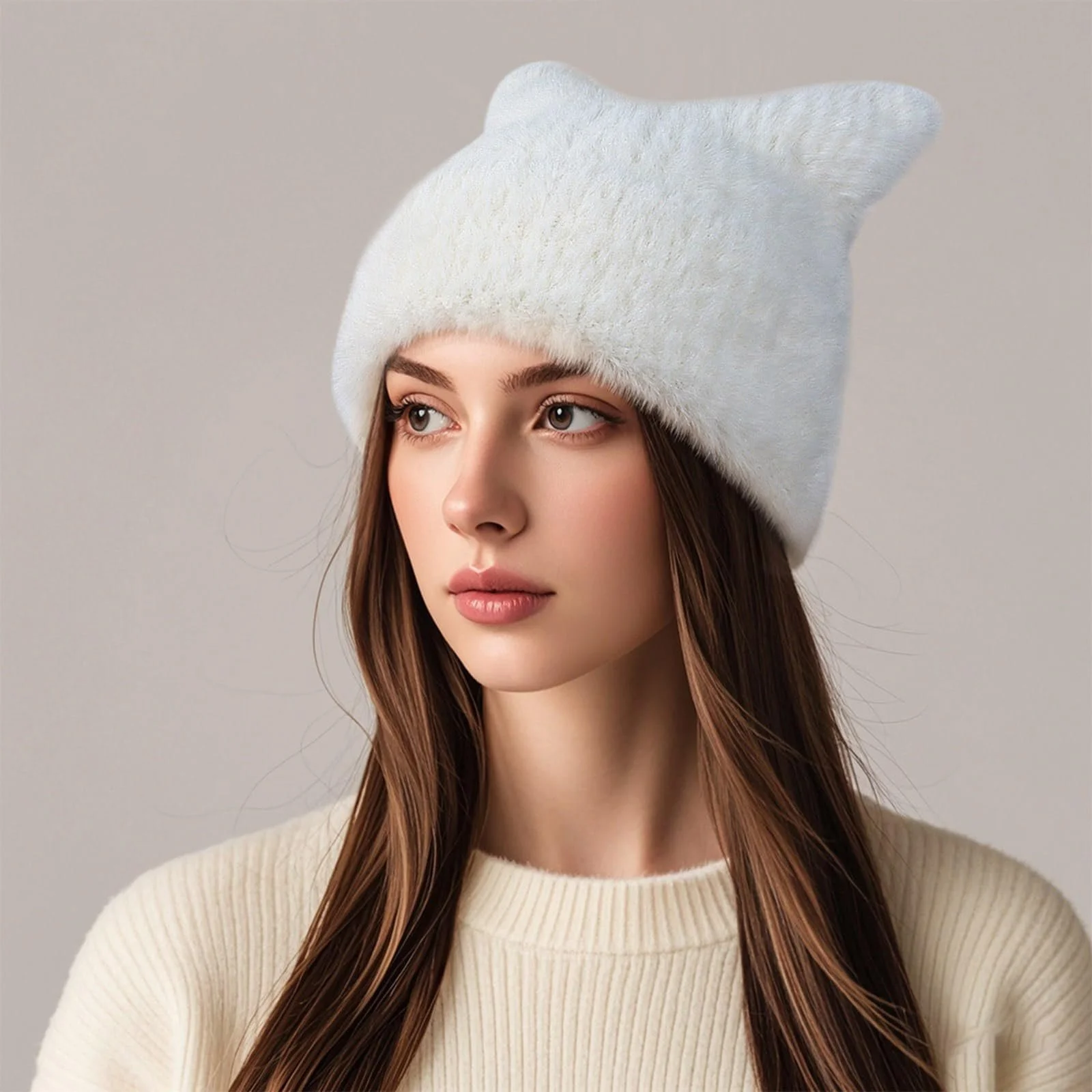 Надвеликий котячий капелюх з вухами, однотонний, фото №4 Надвеликий котячий капелюх з вухами, однотонний, фото №4