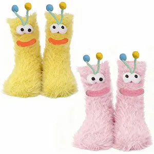 2 пари пухнастих шкарпеток, затишні шкарпетки, жіночі шкарпетки для сну - Фото 1