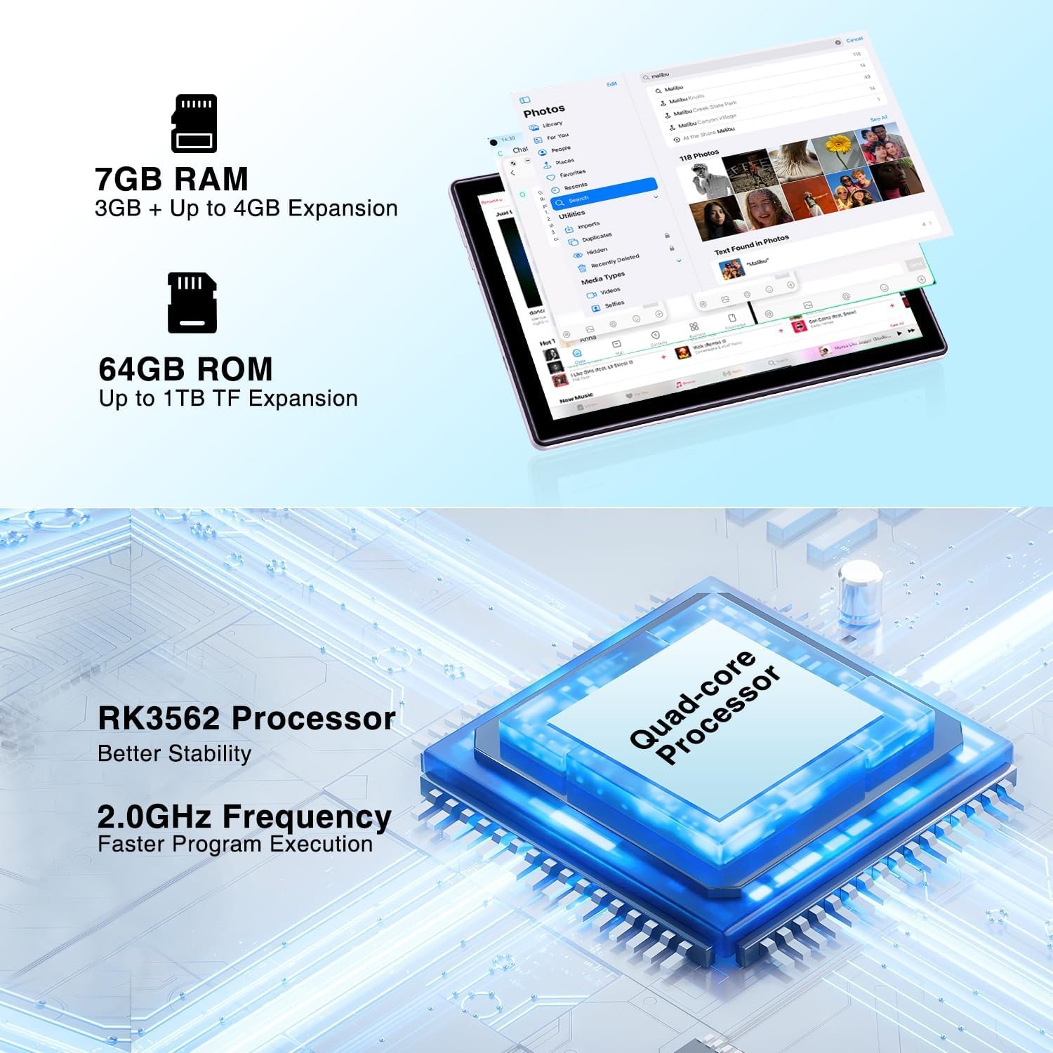 Планшет 10.1" DOOGEE U9 3+4/64Gb 4 ядер Android 13 5060 mAh Фиолетовый, фото №3 Планшет 10.1" DOOGEE U9 3+4/64Gb 4 ядер Android 13 5060 mAh Фиолетовый, фото №3