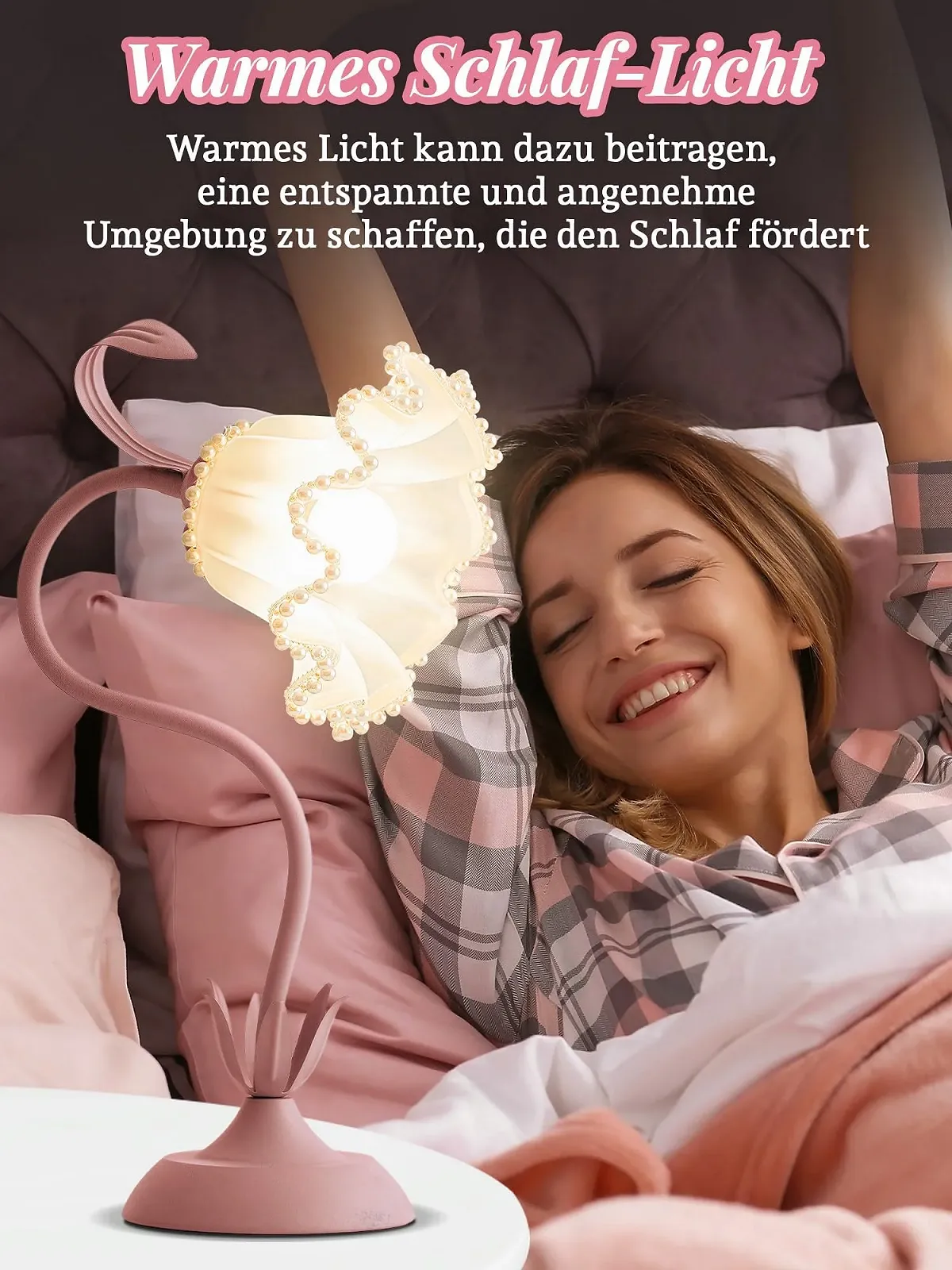 Настільна лампа Flower у формі квітки LED приліжкова 3 режими кольору димована, фото №4