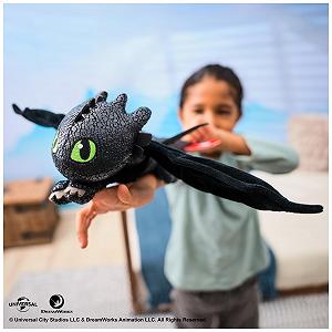 Плюшевий Дракон Dreamworks Як приручити дракона Беззубик з функцією ковзання та ручкою, 30 см synthetic.ua - Фото 1