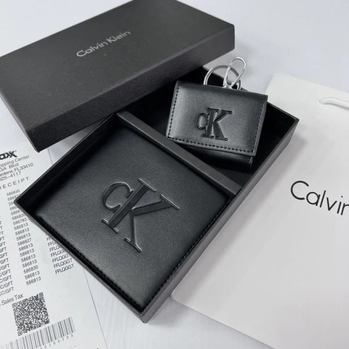 Мужской кожаный портмоне для карт и денег с брелоком и ключницей Calvin Klein, фото №9