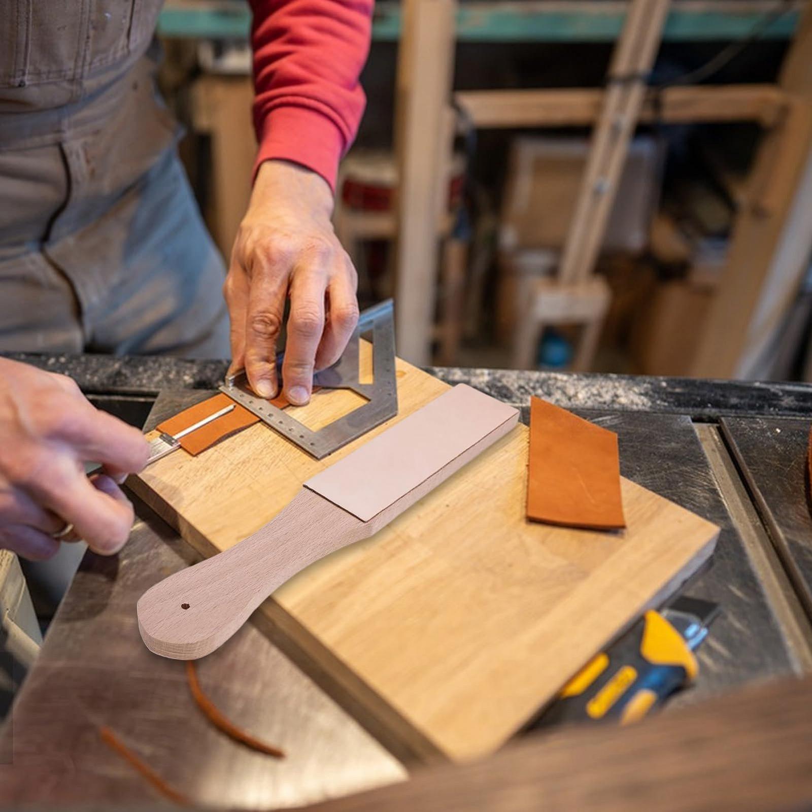 Блок для заточки кожаный двухсторонний с эргономичной ручкой, фото №9