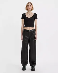 Жіночі штани Levis - Fx Leather Baggy Dad Slippery Slope - 25 synthetic.ua - Фото 1