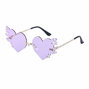 Солнцезащитные очки Сердце LJCZKA Без оправы Пламя Унисекс - Фото 1