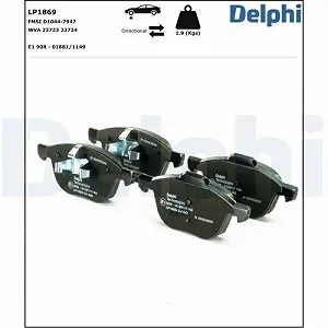 Комплект тормозных колодок Delphi LP1869 дисковый тормоз synthetic.ua - Фото 1