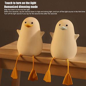 Нічник Cyrank Duck Перезаряджуваний Duck Lamp Сенсорна LED нічна лампа Силіконова Кавайна Декор кімнати для підлітків Лампа на прікроватну тумбочку (#1) synthetic.ua - Фото 1