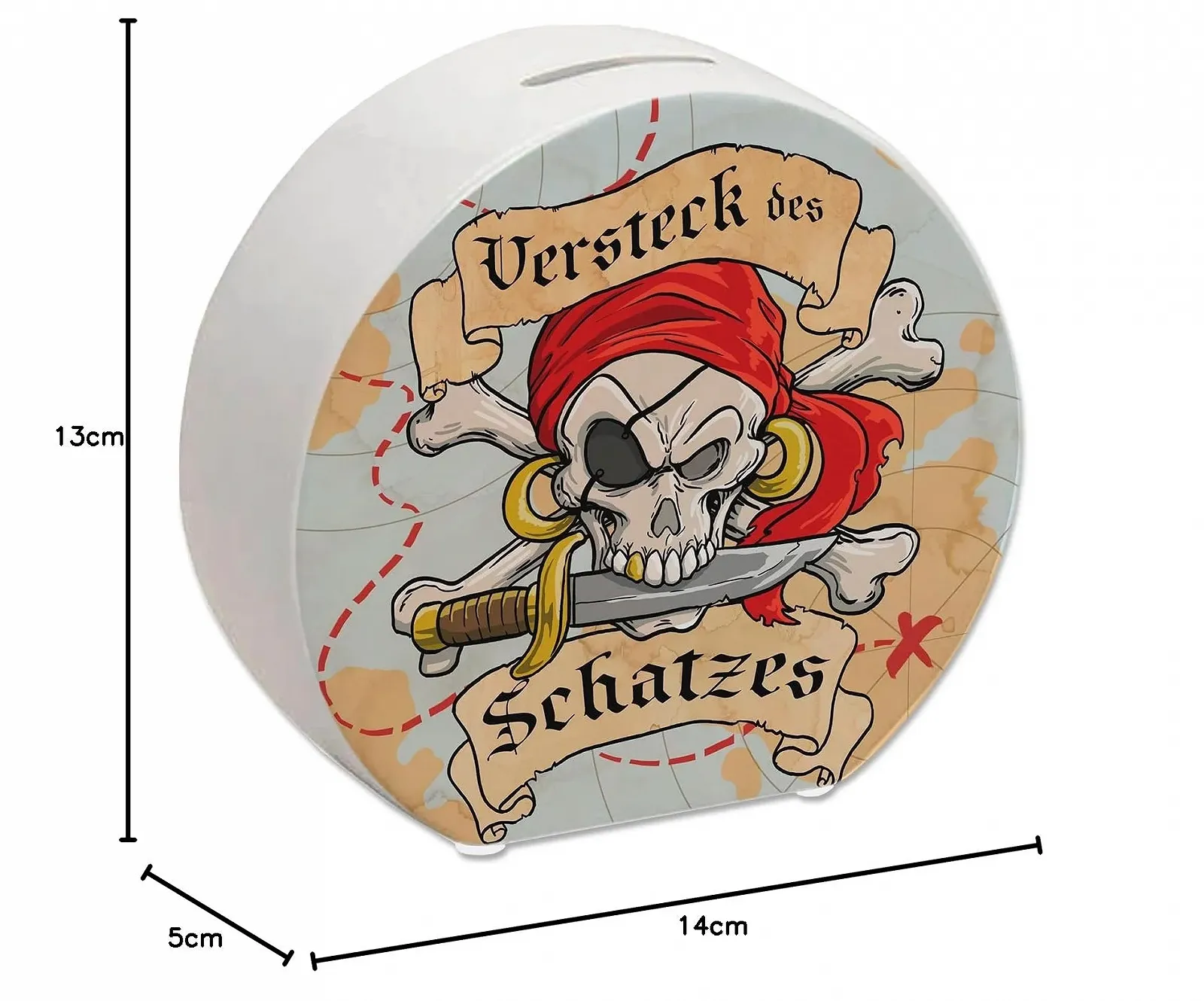 Скарбничка Карта скарбів та череп керамічна, фото №9