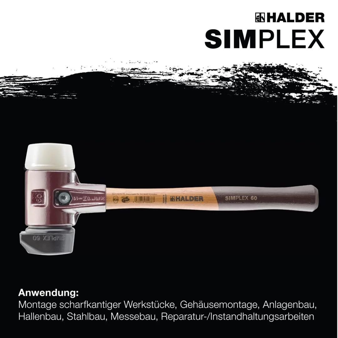 М'який молоток Simplex 3028.260 гумовий склад з основою / нейлон, корпус з ковкого чавуну та дерев'яна ручка, фото №5 М'який молоток Simplex 3028.260 гумовий склад з основою / нейлон, корпус з ковкого чавуну та дерев'яна ручка, фото №5