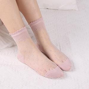 Носки с рюшами Женские прозрачные сетчатые летние носки для женщин Тонкие носки Прозрачные кружевные чулки Дышащие носки Удобные чулки Летние повседневные носки Нейлоновые женские носки synthetic.ua - Фото 1