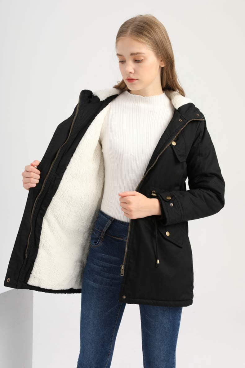 Жіноча парка Miaikvs з капюшоном, на флісовій підкладці, зимова, утеплена, вітрозахисна, тепла, фото №2