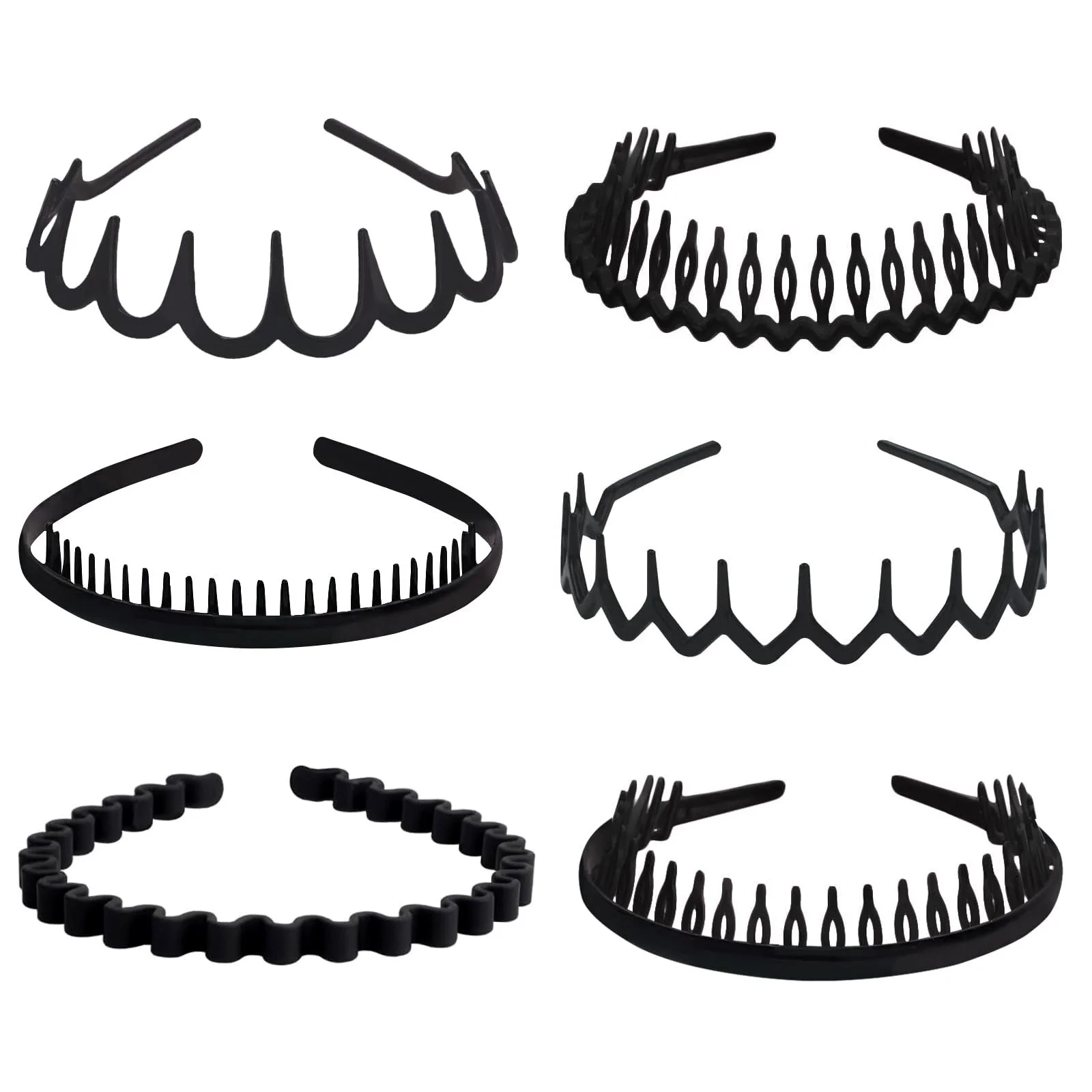 Набір пластикових обручів для волосся 6 шт., фото №1