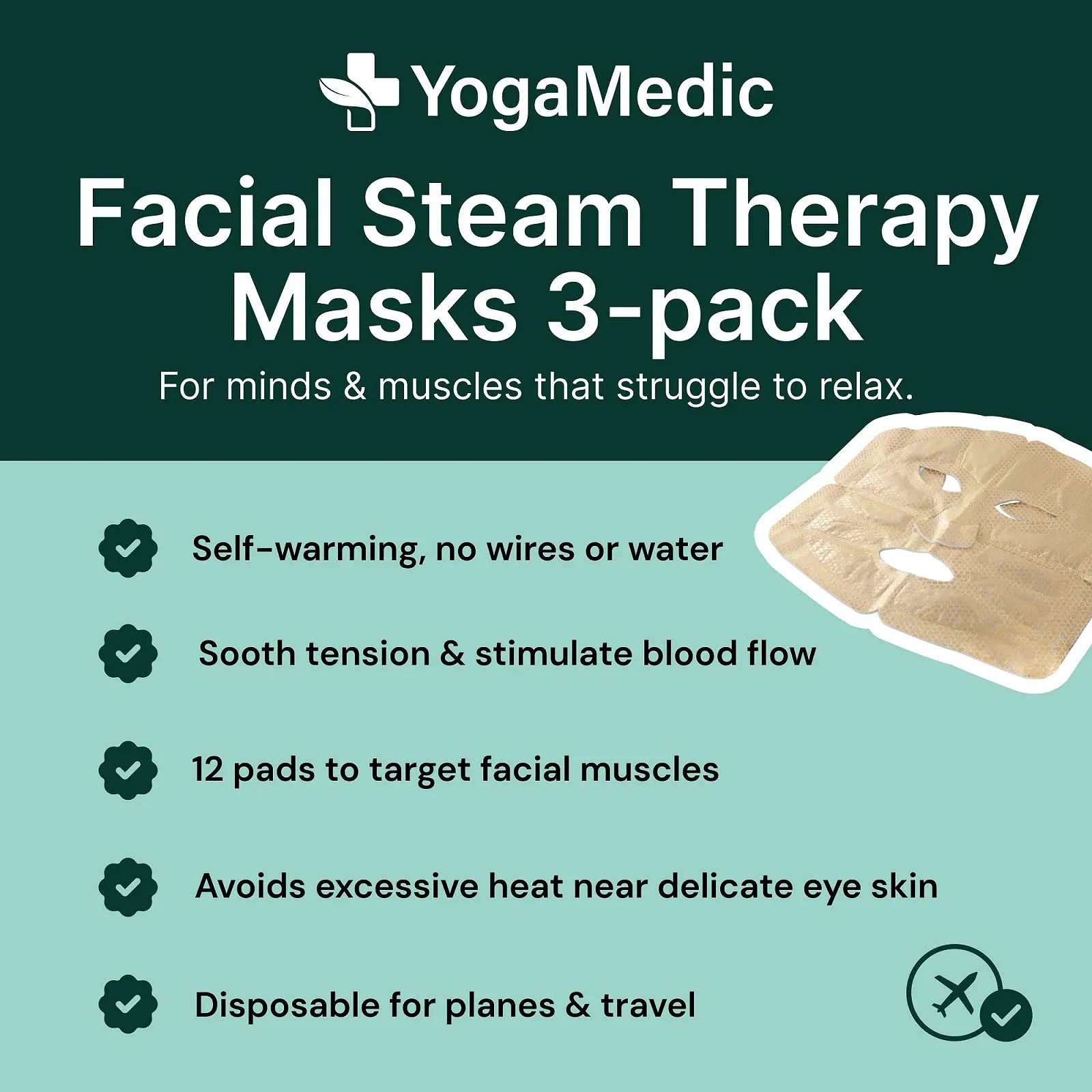 Маска для обличчя YOGAMEDIC Паковання з 3 штук, фото №2