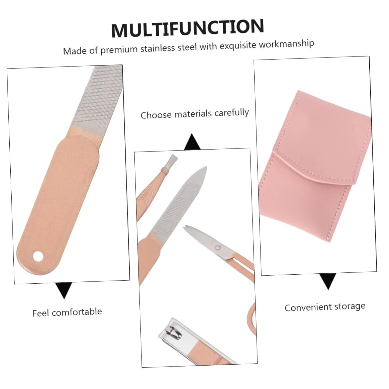 Набор для маникюра WRITWAA 1Satz, розовое золото, фото №4