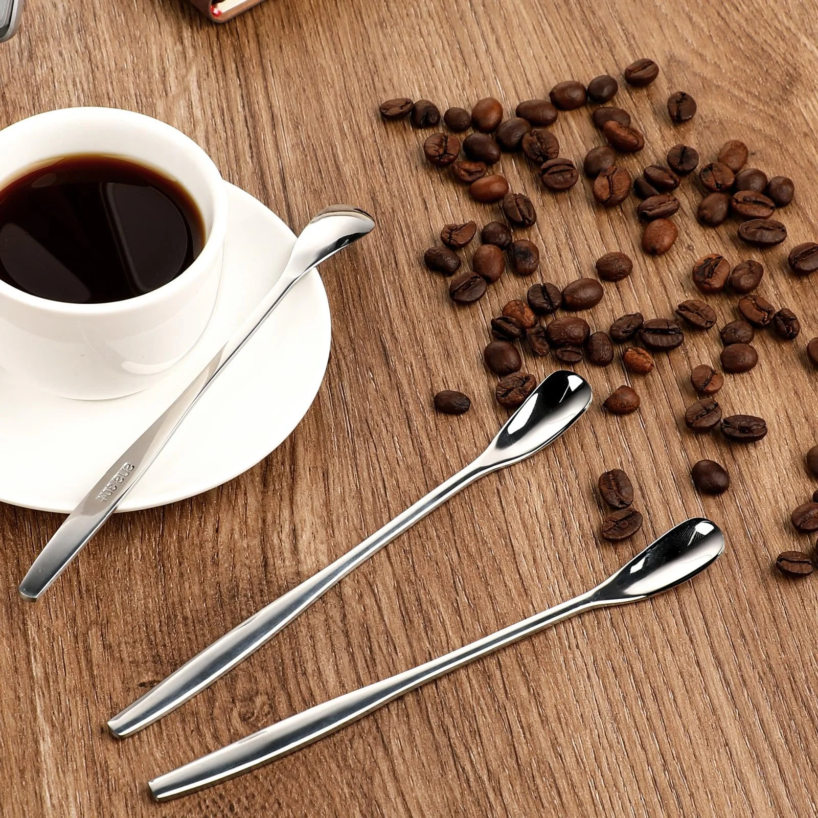 Ложка для холодного чаю/кави IceDrip Довга 4 шт. Срібна для лате макіато, фото №2