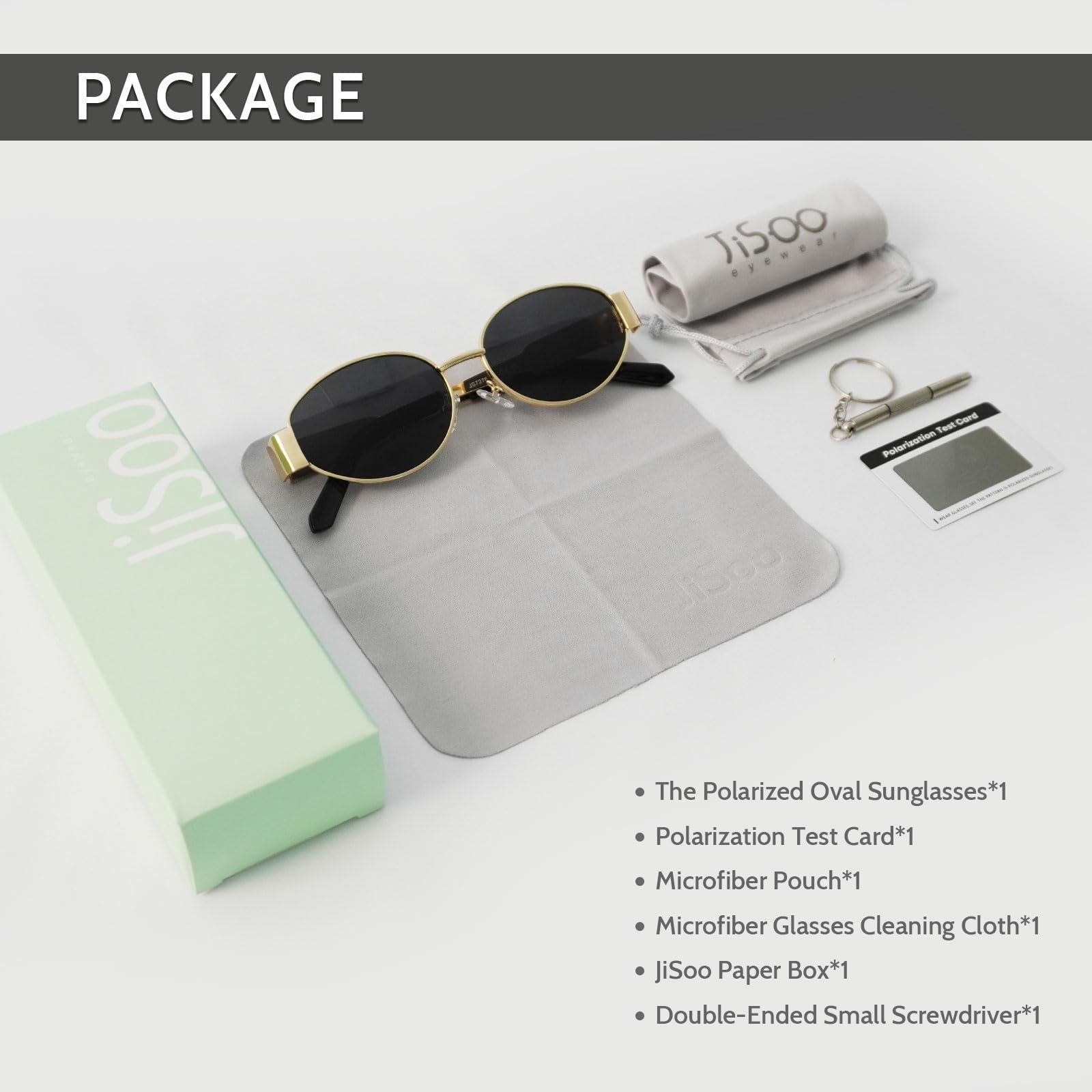 Солнцезащитные очки Овальные JiSoo Ретро Поляризованные Женские 90-х Стиль Модные, фото №6