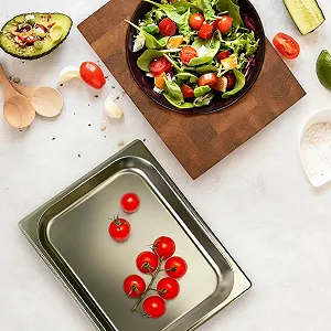 Торцевая доска из дуба 30 x 40 см, с гастроемкостью – прочная и удобная synthetic.ua - Фото 1