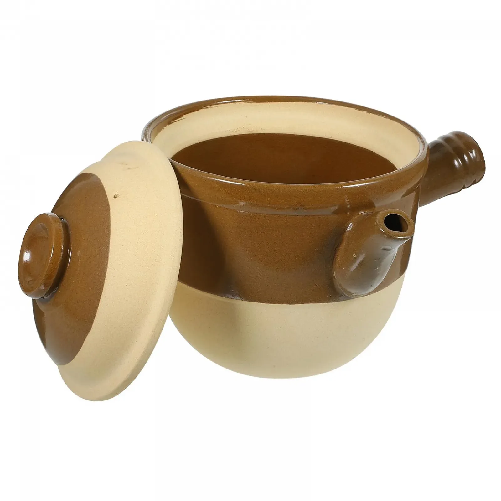 Глиняный горшок традиционный многофункциональный термостойкий с эргономичной ручкой, фото №1