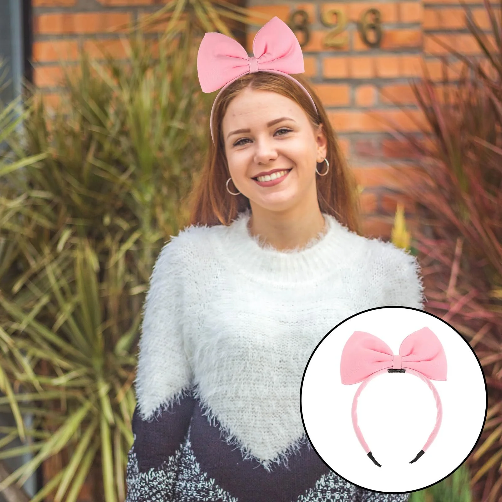 Обруч Beavorty Бант Великий Рожевий, фото №7