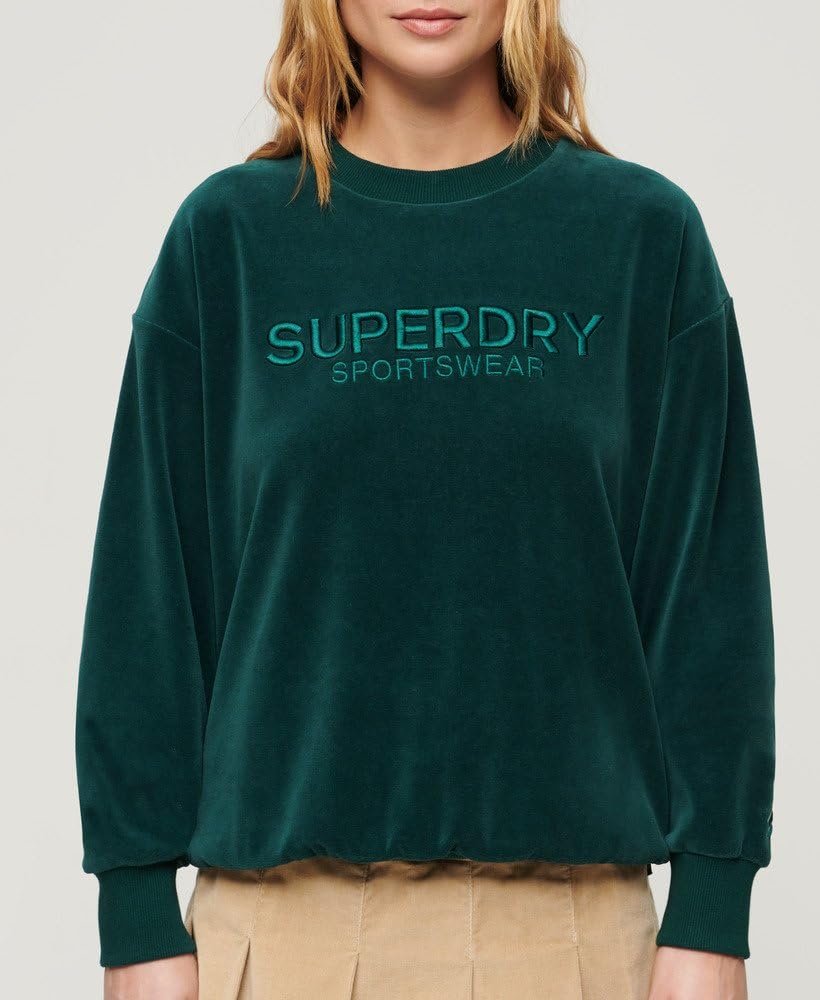 Женский Свитшот Superdry Boxy Velour Crewneck с Графическим Принтом, фото №6
