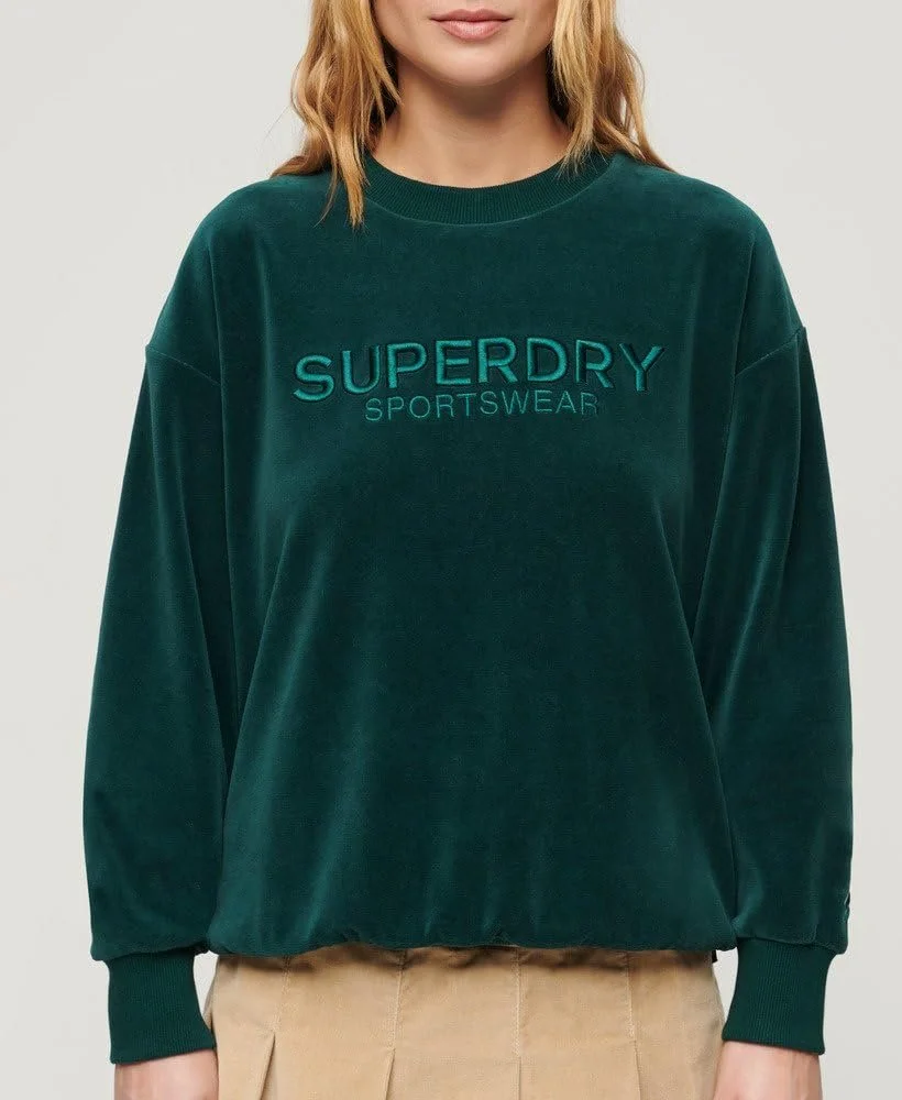 Женский Свитшот Superdry Boxy Velour Crewneck с Графическим Принтом, фото №6