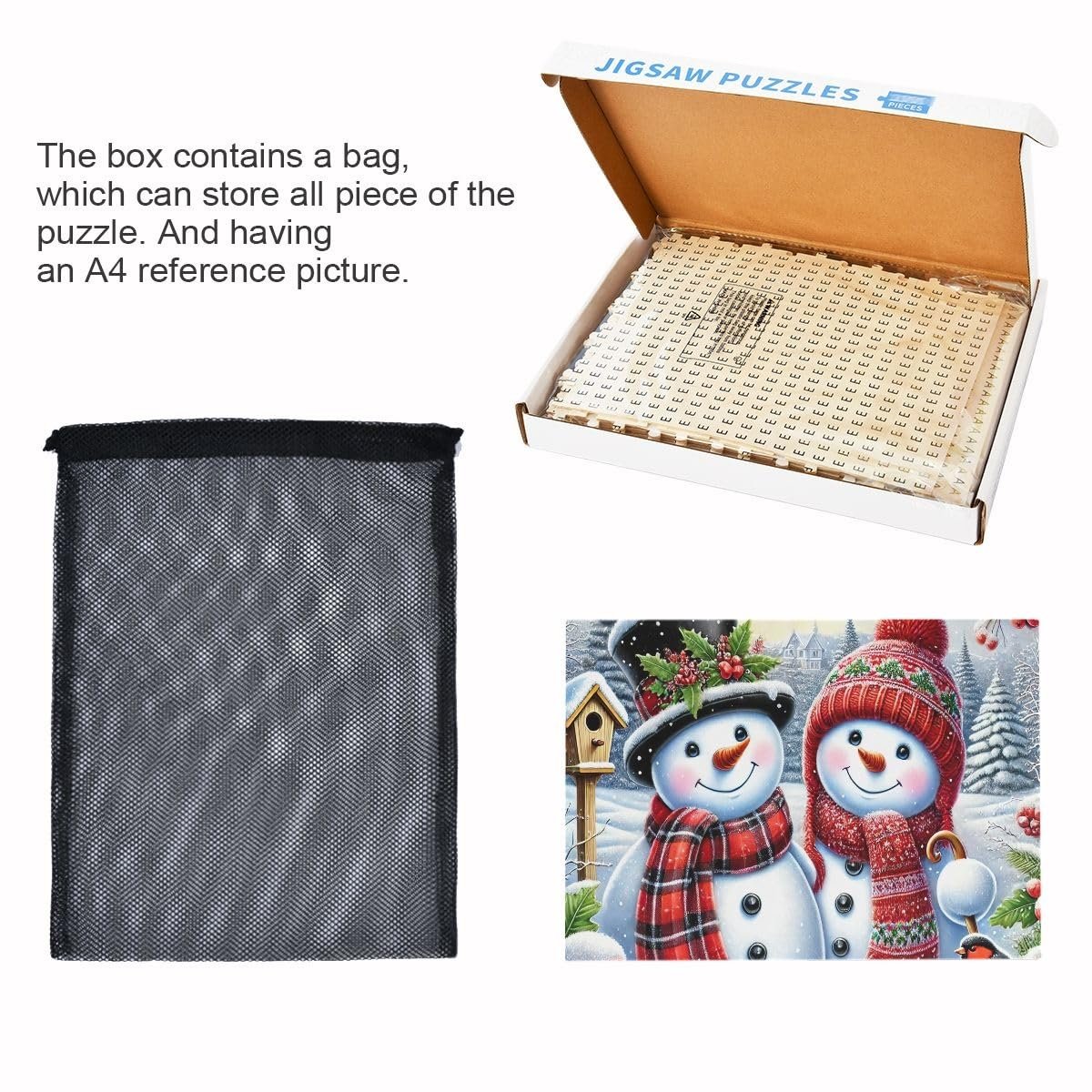 Пазл Зимний рождественский снеговик 500 деталей 2 мм, фото №7