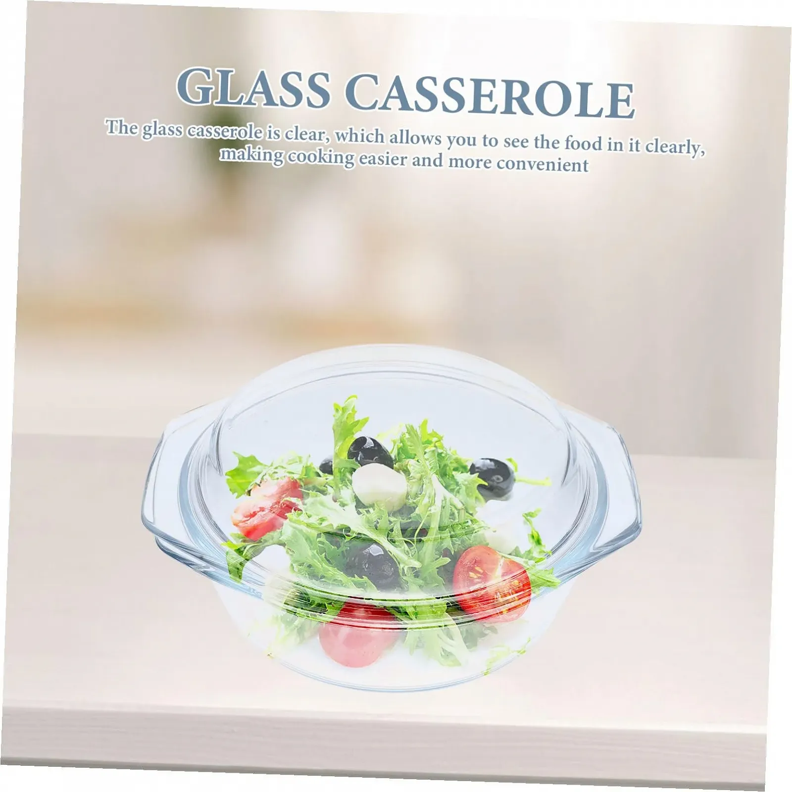 Форма для запікання VALICLUD кругла скляна з кришкою прозора, фото №8 Форма для запікання VALICLUD кругла скляна з кришкою прозора, фото №8