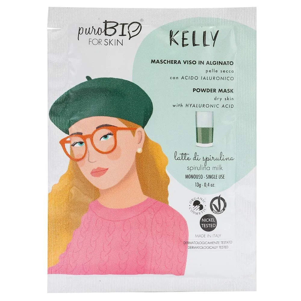Маска для лица PuroBio Kelly Peel Off для сухой кожи, No.09 Спирулиновое Молоко, 13 г, фото №1