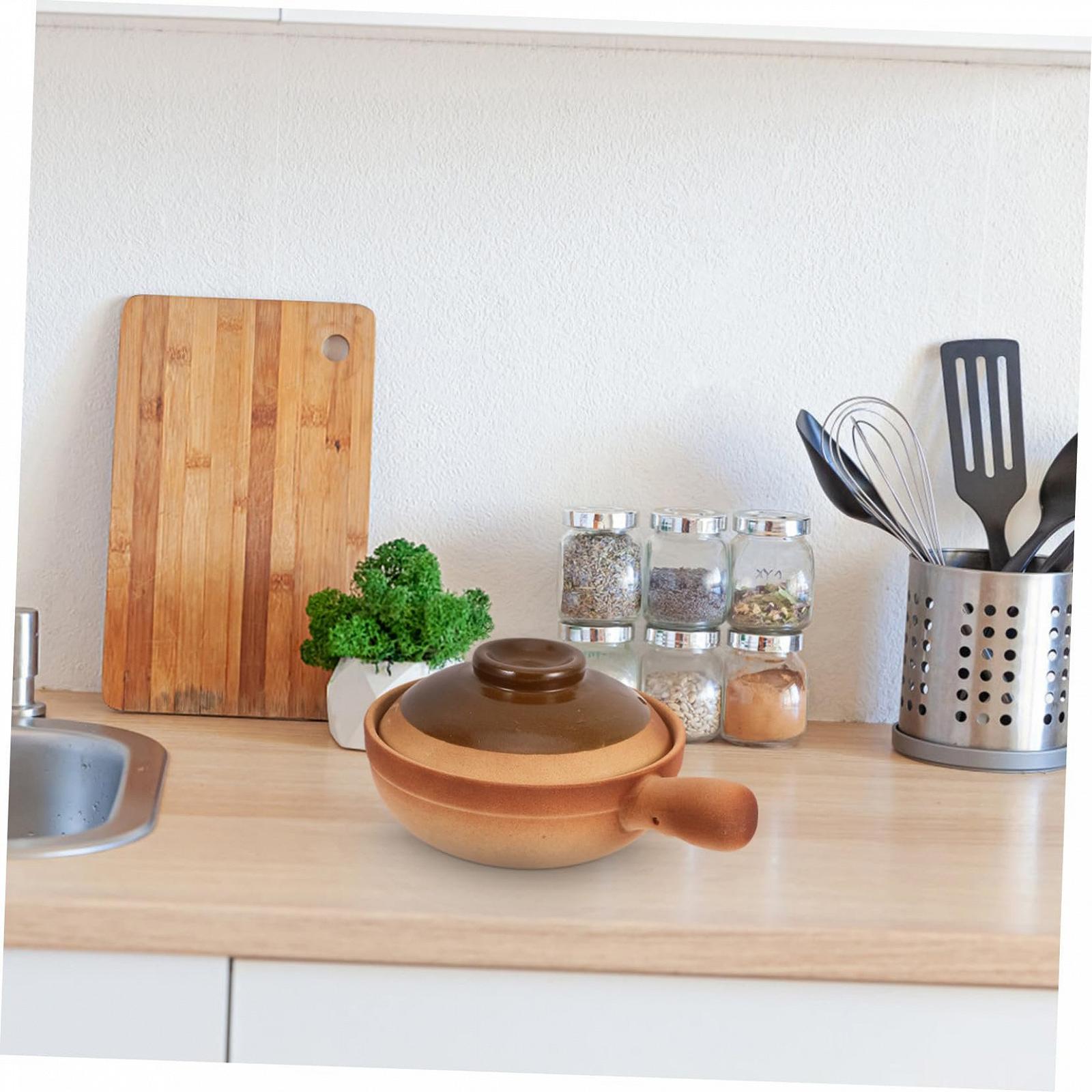 Глиняний горщик керамічний з бічною ручкою та кришкою 850 мл Традиційний, фото №5 Глиняний горщик керамічний з бічною ручкою та кришкою 850 мл Традиційний, фото №5