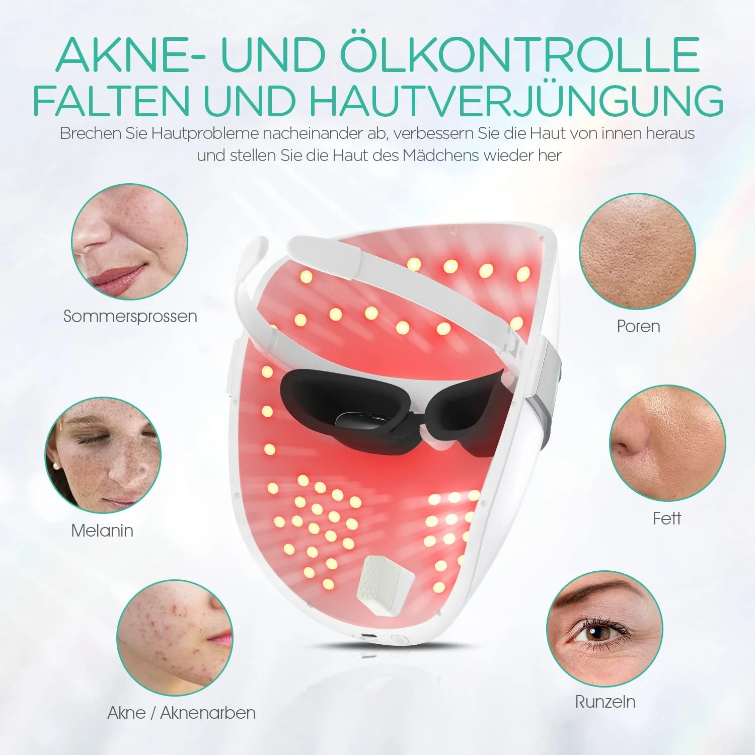 LED Маска VOYOR BM100 Фототерапія Червоний/Синій/Фіолетовий, фото №3